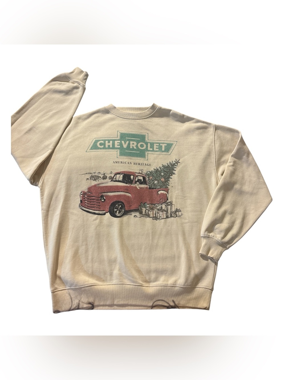 Chevrolet Christmas Holiday Crewneck Sweatshirt David Carey Mens Medium